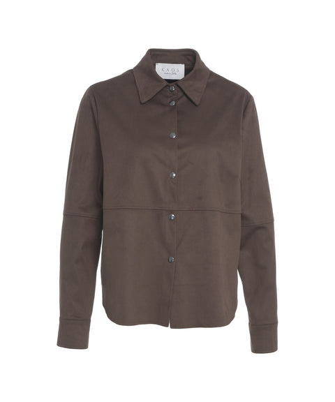 Camicia effetto scamosciato