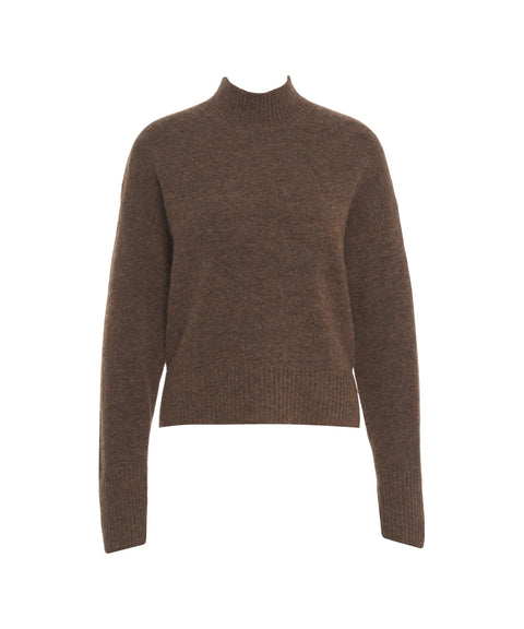 Strickpullover mit Stehkragen