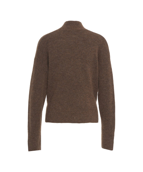 Strickpullover mit Stehkragen