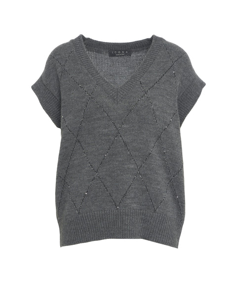 Strickweste mit Pailletten