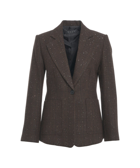 Blazer con finitura glitter