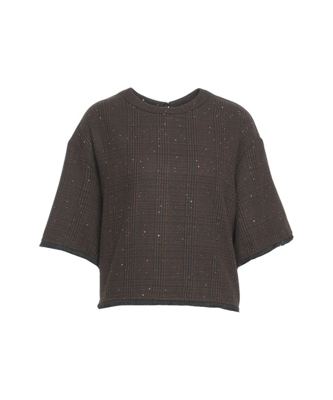 Stricktop mit Pailletten