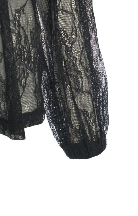 Camicia in pizzo con dettagli a fiocco