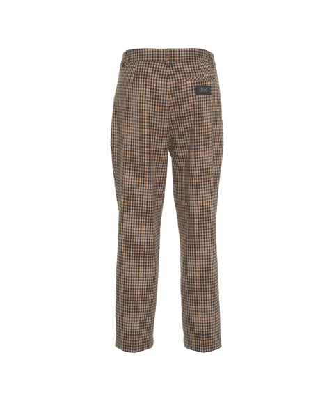 Karierte Bundfaltenhose