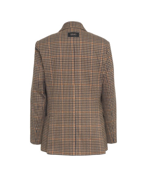 Blazer con motivo a quadri