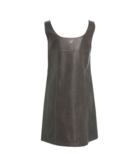 Mini dress made from faux leather