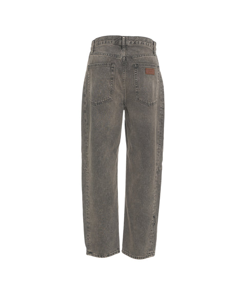 Balloon Jeans mit Glitzerfinish