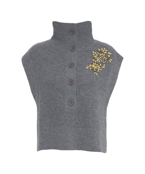 Gilet in maglia con strass