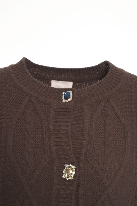 Cardigan con bottoni gioiello