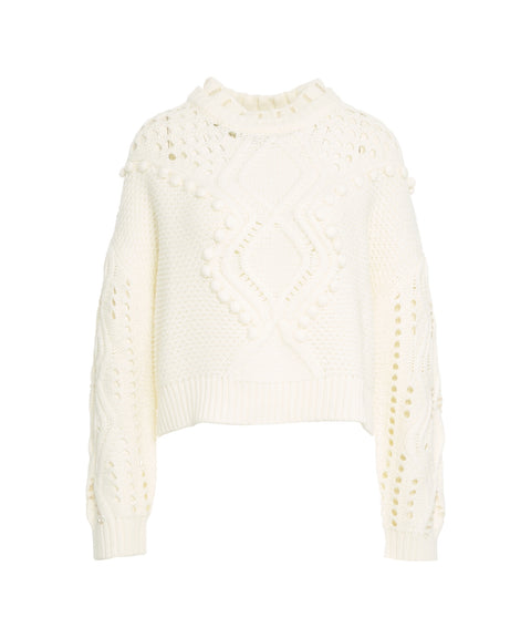 Maglione con motivo a trecce