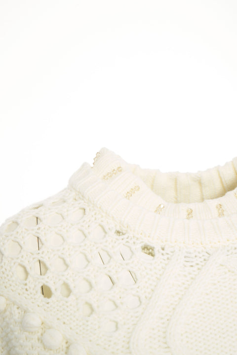 Maglione con motivo a trecce