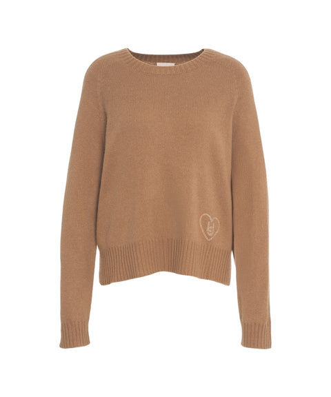 Knit sweater with logo