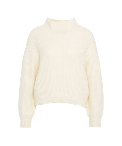 Wool Sweater with High Collar
