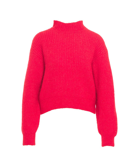 Wool Sweater with High Collar