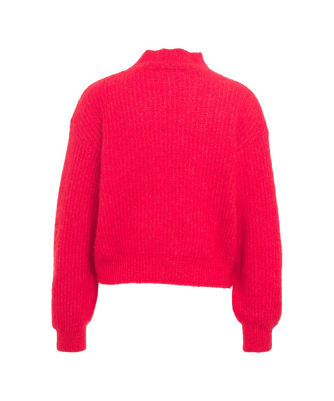 Wool Sweater with High Collar