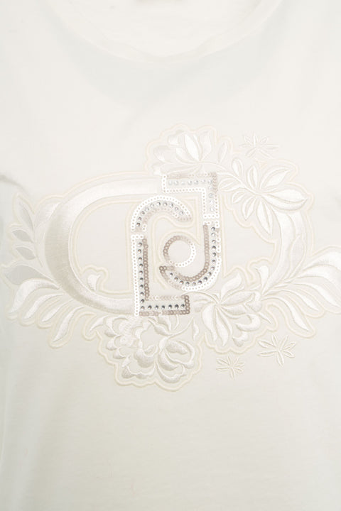 T-Shirt mit Paillettenapplikation