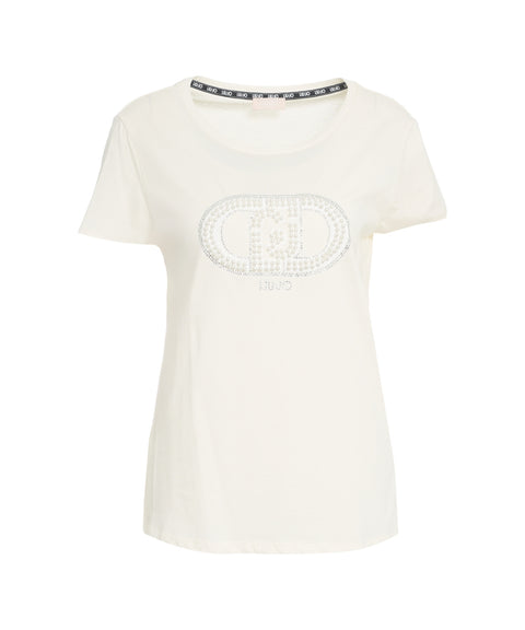 T-Shirt mit Strass-Applikation