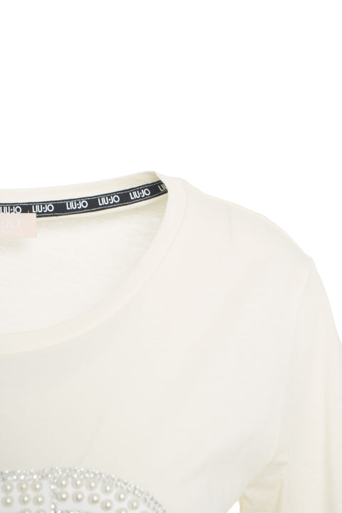 T-Shirt mit Strass-Applikation