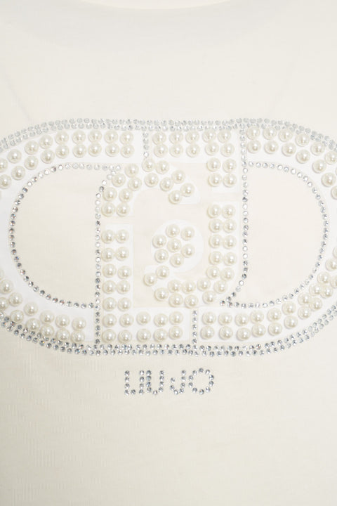 T-Shirt mit Strass-Applikation