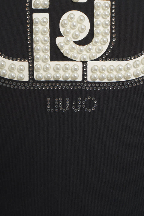 T-Shirt mit Strass-Applikation