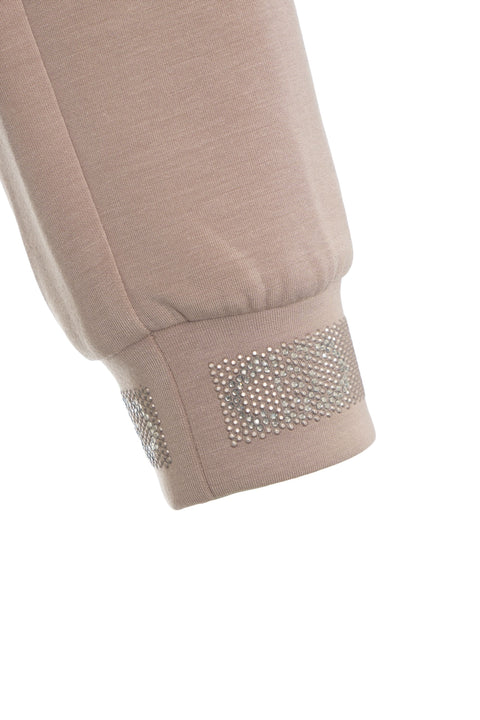 Felpa con cappuccio e strass