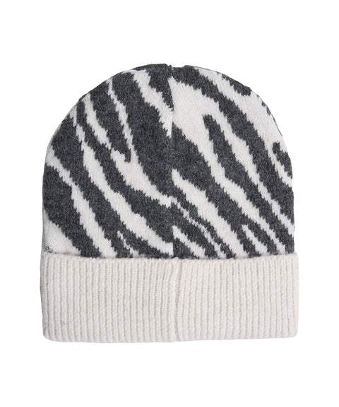 Berretto con stampa animalier