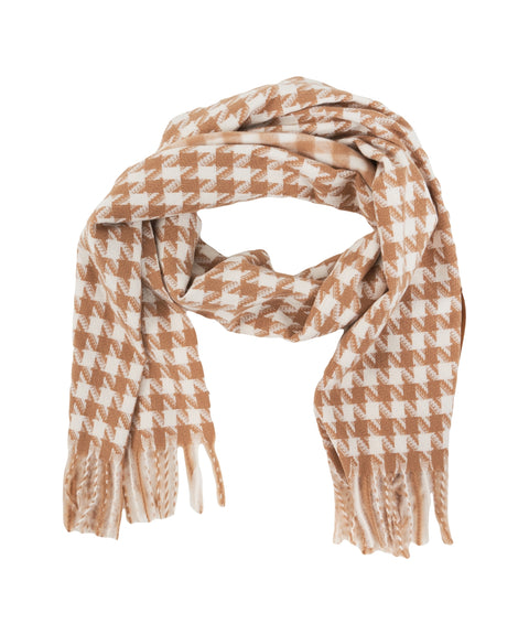 Sciarpa con motivo pied de poule