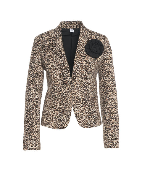 Blazer mit Animal Print