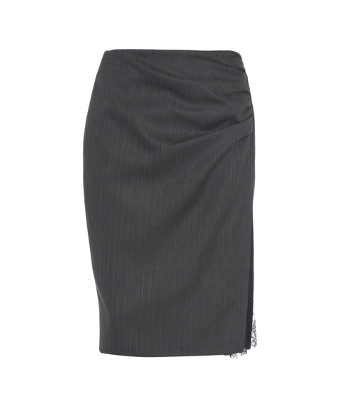 Bleistiftrock mit Nadelstreifen