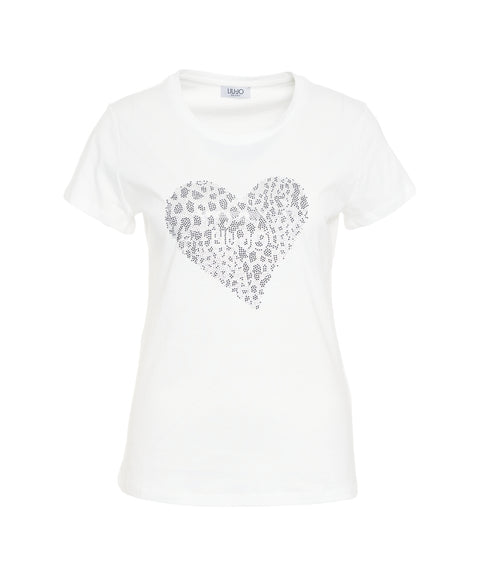 T-Shirt mit Strass-Applikation