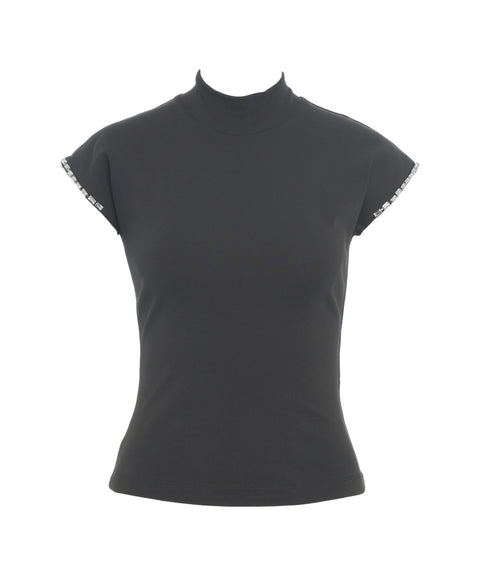 T-Shirt mit Stehkragen