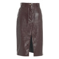 Faux leather midi skirt