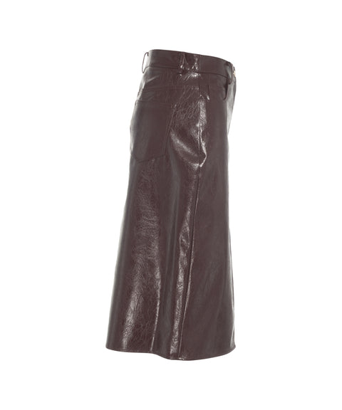 Faux leather midi skirt