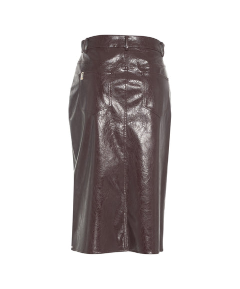 Faux leather midi skirt