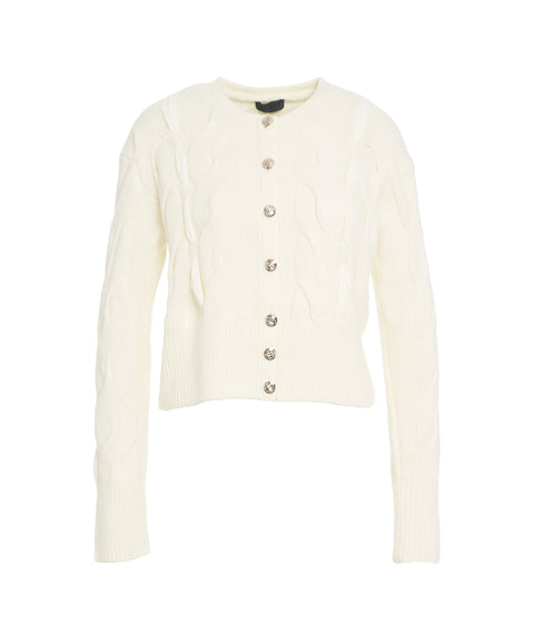 Cardigan con motivo a trecce