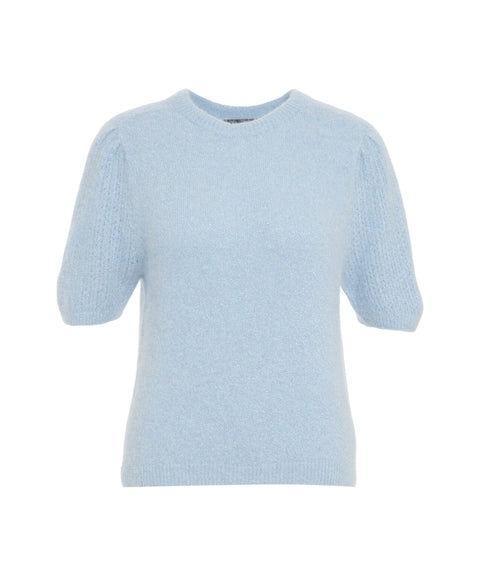 Pullover with puff sleeves