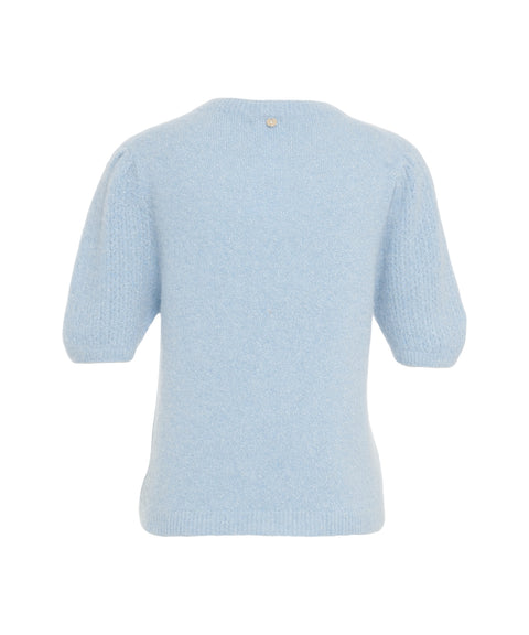 Pullover with puff sleeves
