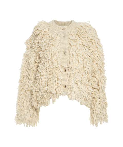 Knitted cardigan with fringe details