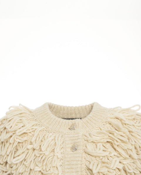 Knitted cardigan with fringe details