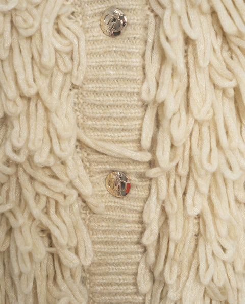 Knitted cardigan with fringe details