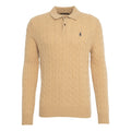 Cable knit sweater with polo collar