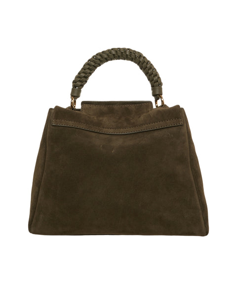 Borsa a mano in pelle scamosciata