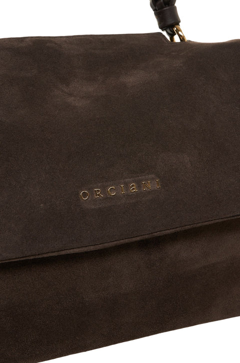 Borsa a mano in pelle scamosciata