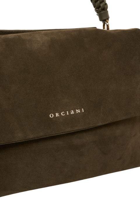 Borsa a mano in pelle scamosciata