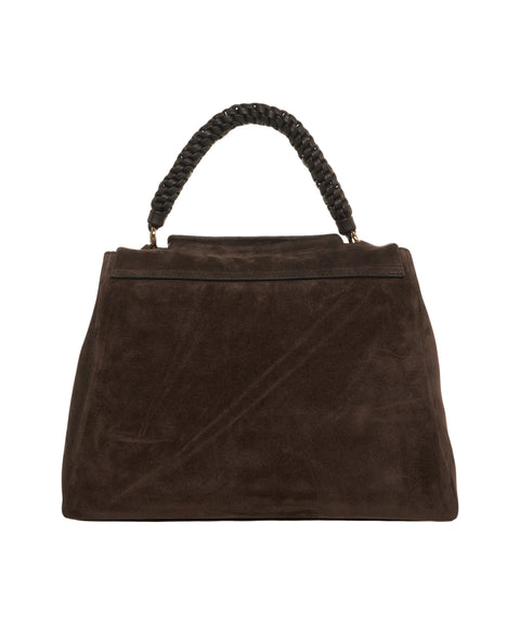 Borsa a mano in pelle scamosciata