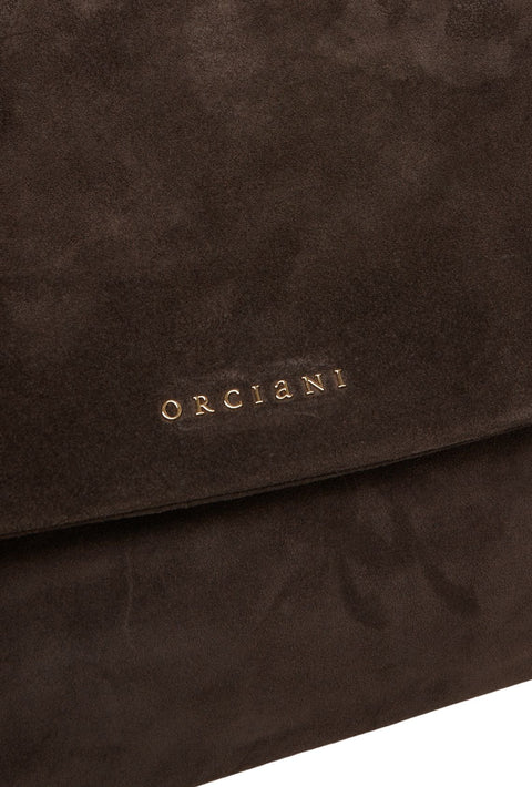 Borsa a mano in pelle scamosciata