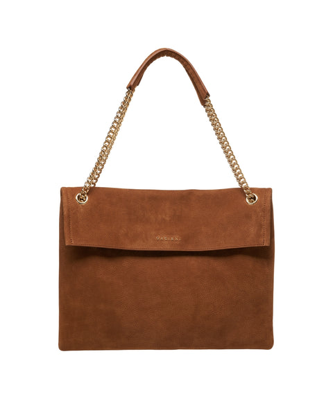 Borsa a spalla in pelle scamosciata