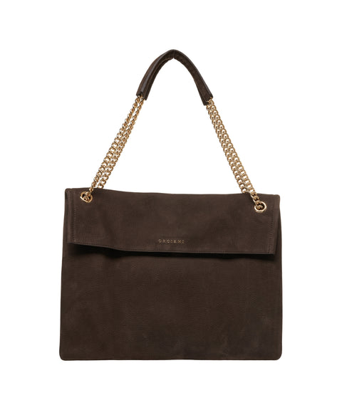 Schultertasche aus Wildleder