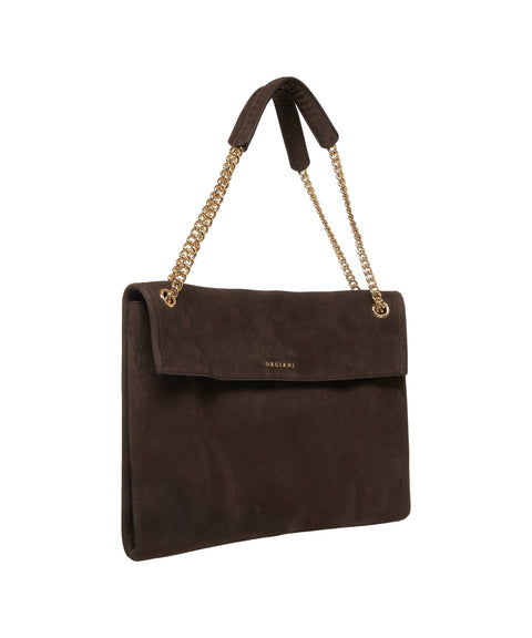 Schultertasche aus Wildleder