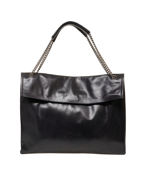 Borsa a spalla in pelle liscia